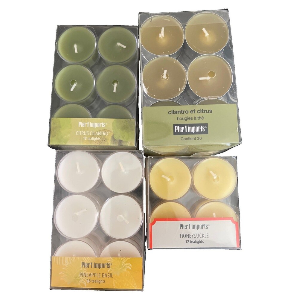 Pier 1 Imports Scented Tealights Lot 78 Discontinued Citrus Cilantro Honeysuckle